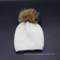 Kinder Baby Kinder Herbst Winter Warm Gestrickte Echtpelz POM POM Caps Beanie Hut (HW627)